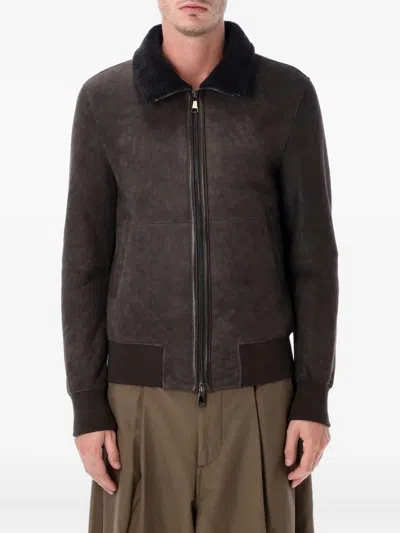 SWORD 6.6.44 ZIP-FASTENING LEATHER JACKET