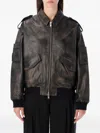 Sword 6.6.44 S.w.o.r.d 6.6.44 Brown Rub-off Leather Bomber In Brown
