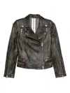 Sword 6.6.44 Zip-up Leather Jacket In Black