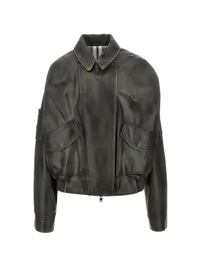 Sword 6.6.44 Zip-up Leather Jacket In Black