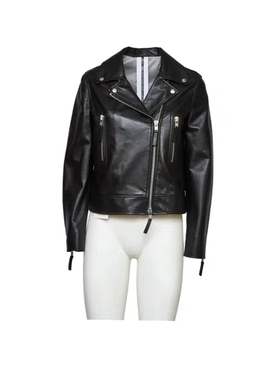 Sword 6.6.44 Zip-up Biker Jacket In Black