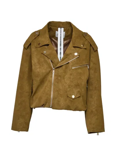Sword 6.6.44 Zip-up Biker Jacket In Brown