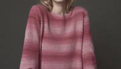 Swtr Ombre Pullover Cashmere Sweater In Cerise In Pink