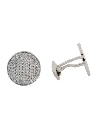 Pre-owned Sydney Evan 14k 1.40ctw Diamond Disc Cufflinks In Multi