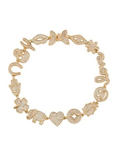 Pre-owned Sydney Evan 14k 2.07ctw Diamond Multi-icon Bracelet, 6.75"