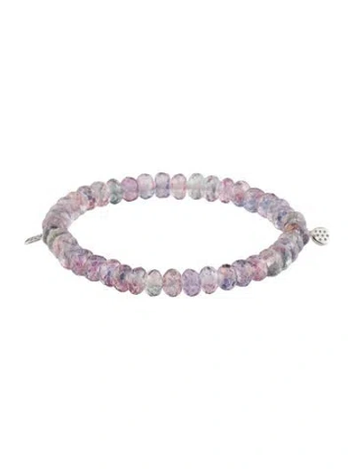 Pre-owned Sydney Evan 14k Amethyst & Diamond Bead Bracelet, 5.75", 5.75" In Multi