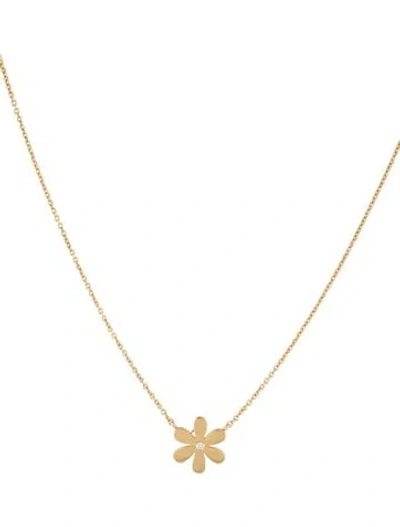 Pre-owned Sydney Evan 14k Daisy Charm Necklace, 18" In Multicolor