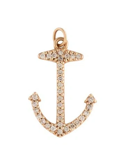 Pre-owned Sydney Evan 14k Diamond Anchor Charm In Multicolor