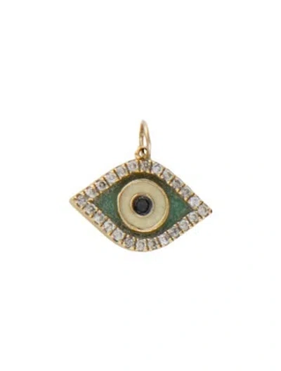 Pre-owned Sydney Evan 14k Diamond & Enamel Eye Charm In Multi
