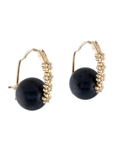 Pre-owned Sydney Evan 14k Diamond & Sapphire Tiny Daisy Earrings In Multi