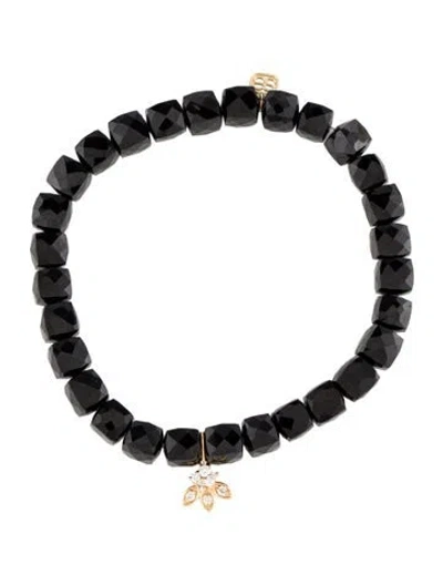 Pre-owned Sydney Evan 14k Diamond & Spinel Floral Charm Bracelet, 6.5", 6.5" In Multi