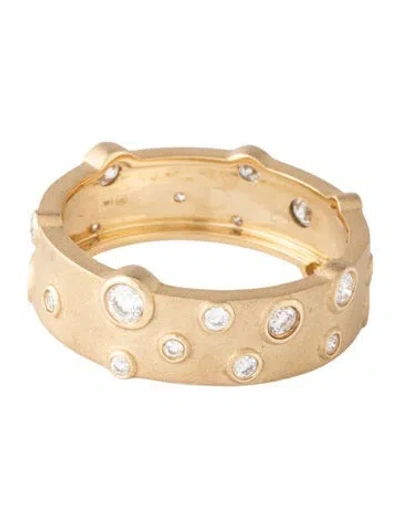 Pre-owned Sydney Evan 14k Diamond Anniversary Cigar Ring In Multicolor