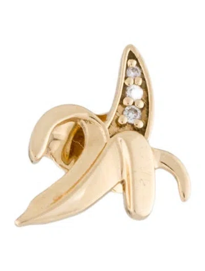 Pre-owned Sydney Evan 14k Diamond Banana Single Stud Earring In Multi