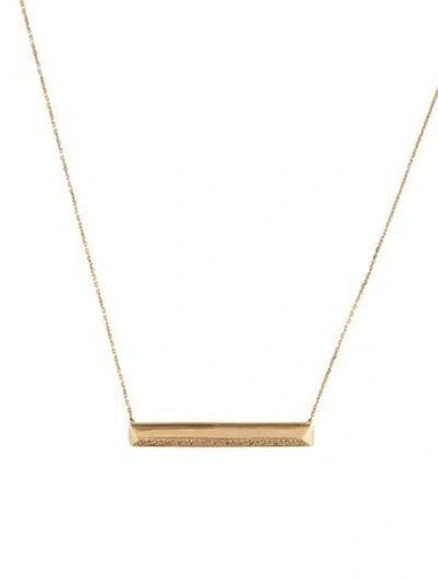 Pre-owned Sydney Evan 14k Diamond Bar Pendant Necklace, 17.25" In Multicolor