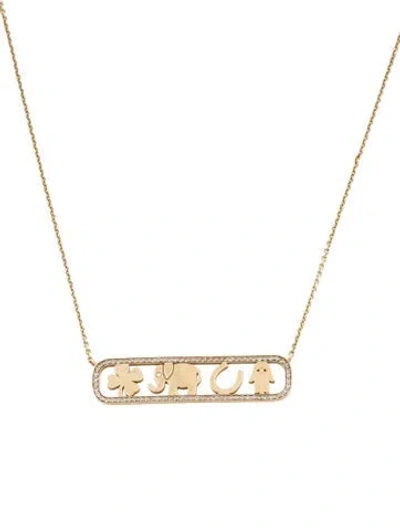 Pre-owned Sydney Evan 14k Diamond Bar Pendant Necklace, 18" In Multi