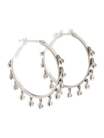 Pre-owned Sydney Evan 14k Diamond Bezel Fringe Hoop Earrings In Multi