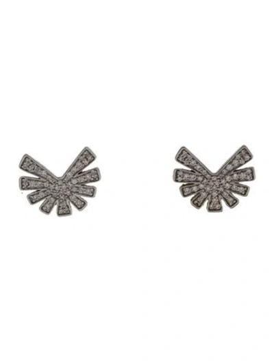 Pre-owned Sydney Evan 14k Diamond Burst Stud Earrings In Multi