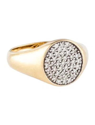 Pre-owned Sydney Evan 14k Diamond Circle Signet Ring In Multi