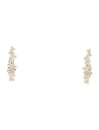 Pre-owned Sydney Evan 14k Diamond Cocktail Bar Stud Earrings In Multi