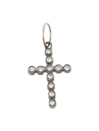 Pre-owned Sydney Evan 14k Diamond Cross Charm Pendant, 0.75" In Multi