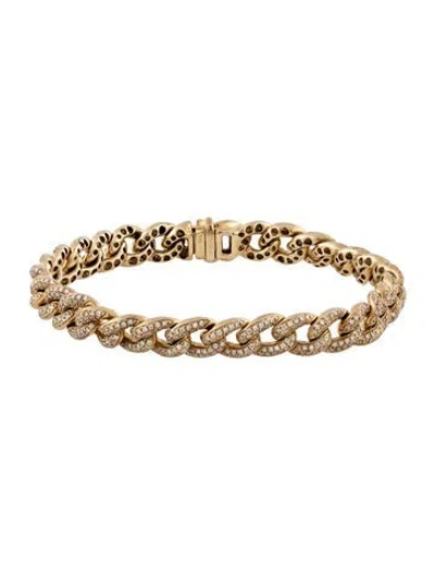 Pre-owned Sydney Evan 14k Diamond Curb Link Bracelet, 6.5" In Multicolor