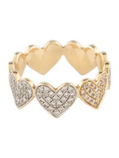 Pre-owned Sydney Evan 14k Diamond Eternity Heart Ring In Multi