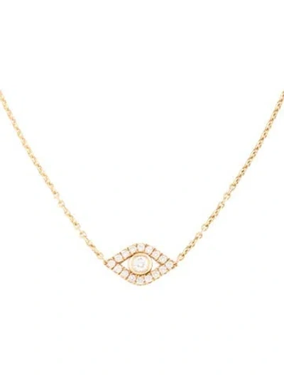 Pre-owned Sydney Evan 14k Diamond Evil Eye Pendant Necklace, 16" In Multicolor