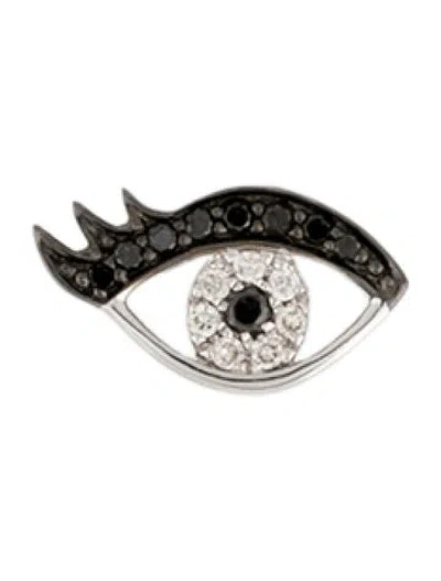 Pre-owned Sydney Evan 14k Diamond Eyelash Evil Eye Single Stud Earring In Multicolor