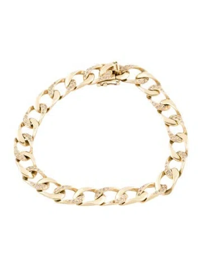 Pre-owned Sydney Evan 14k Diamond Flat Link Bracelet, 6.75" In Multi