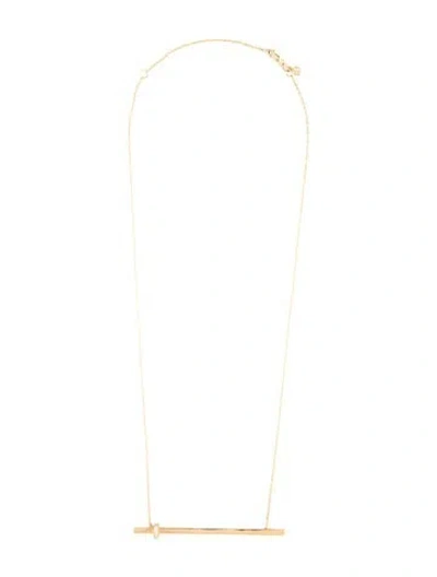 Pre-owned Sydney Evan 14k Diamond Fluted Bar Pendant Necklace, 17.75" In Multi