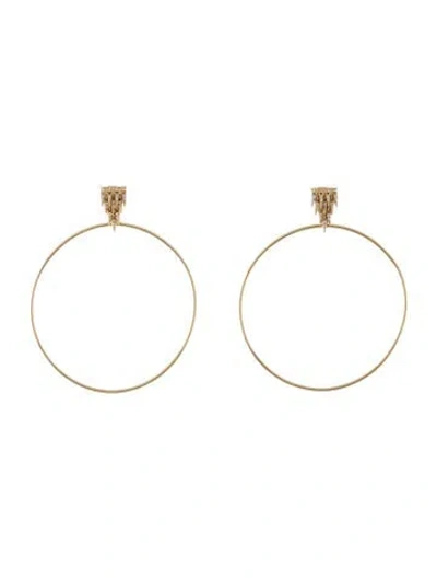 Pre-owned Sydney Evan 14k Diamond Fringe Hoop Earrings In Multicolor