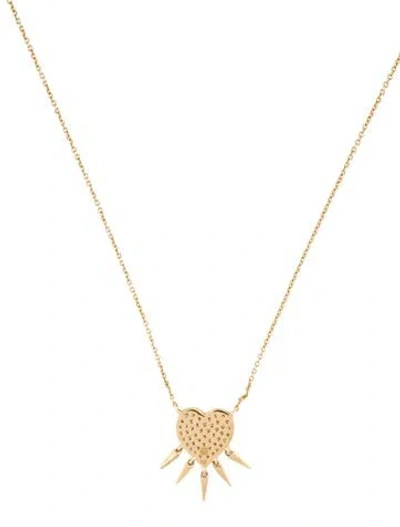 Pre-owned Sydney Evan 14k Diamond Heart Fringes Pendant Necklace, 18" In Multi