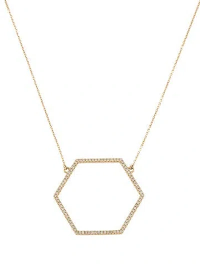 Pre-owned Sydney Evan 14k Diamond Hexagon Pendant Necklace In Multi