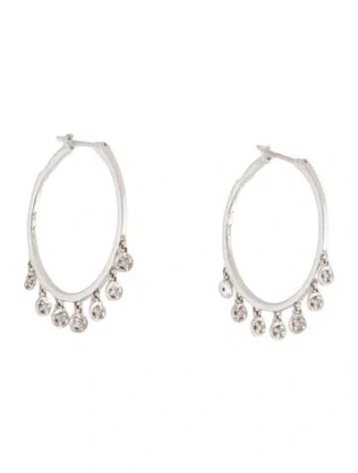 Pre-owned Sydney Evan 14k Diamond Hoop Earrings In Multi