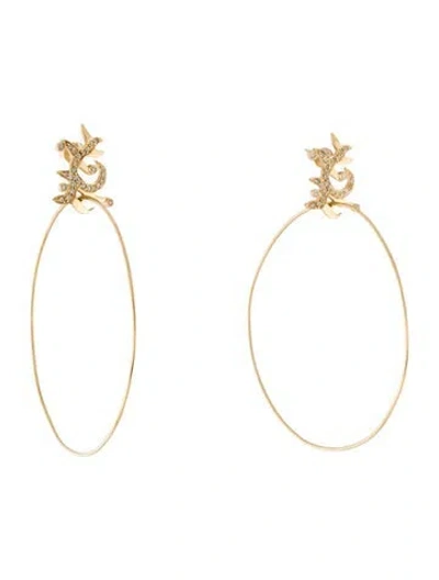 Pre-owned Sydney Evan 14k Diamond Hoop Earrings In Multicolor
