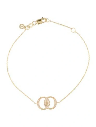 Pre-owned Sydney Evan 14k Diamond Interlocking Circles Station Bracelet, 6.75" In Multi