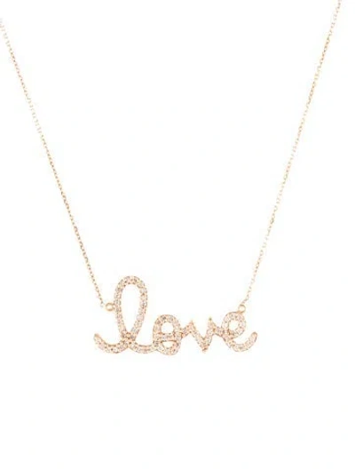 Pre-owned Sydney Evan 14k Diamond Large Love Necklace, 16" In Multicolor