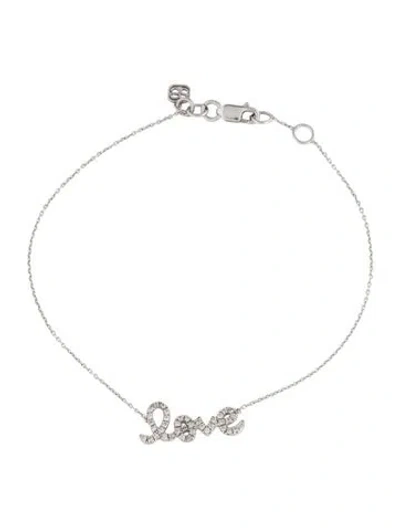 Pre-owned Sydney Evan 14k Diamond Love Bracelet, 6.25" In Multi