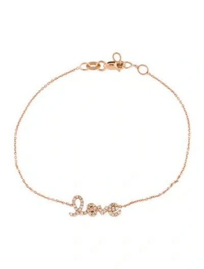 Pre-owned Sydney Evan 14k Diamond Love Bracelet, 6.5" In Multi