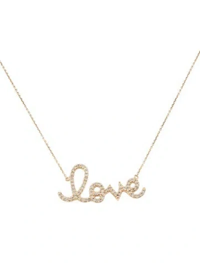 Pre-owned Sydney Evan 14k Diamond 'love' Pendant Necklace, 15" In Multi