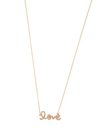 Pre-owned Sydney Evan 14k Diamond 'love' Pendant Necklace, 15.75" In Multi
