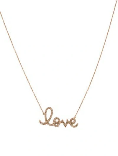 Pre-owned Sydney Evan 14k Diamond 'love' Pendant Necklace, 16.75" In Multi