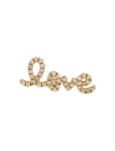 Pre-owned Sydney Evan 14k Diamond 'love' Single Stud Earring In Multi