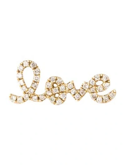 Pre-owned Sydney Evan 14k Diamond 'love' Single Stud Earring In Multicolor