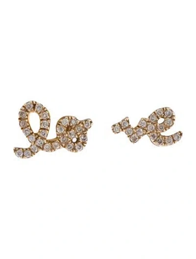 Pre-owned Sydney Evan 14k Diamond Love Stud Earrings In Multi