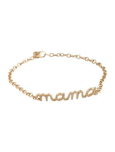 Pre-owned Sydney Evan 14k Diamond 'mama' Chain Bracelet, 8.25" In Multicolor