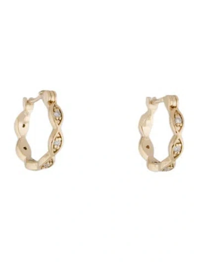 Pre-owned Sydney Evan 14k Diamond Marquise Eye Hoop Earrings In Multi