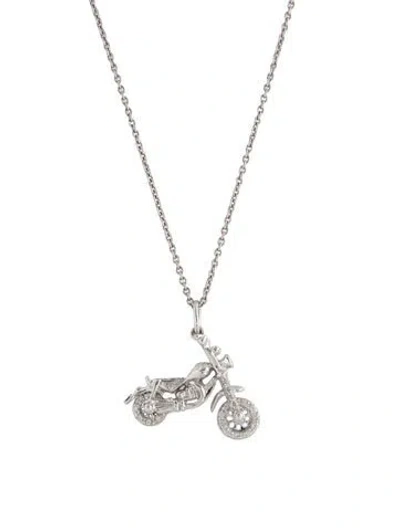 Pre-owned Sydney Evan 14k Diamond Motorcycle Pendant, 26" In Multi