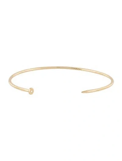 Pre-owned Sydney Evan 14k Diamond Nail Cuff Bracelet, 6.75" In Multi