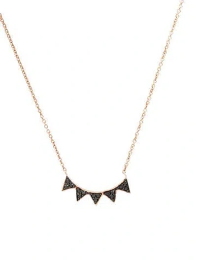 Pre-owned Sydney Evan 14k Diamond Pavé 5 Triangle Necklace, 18" In Multi